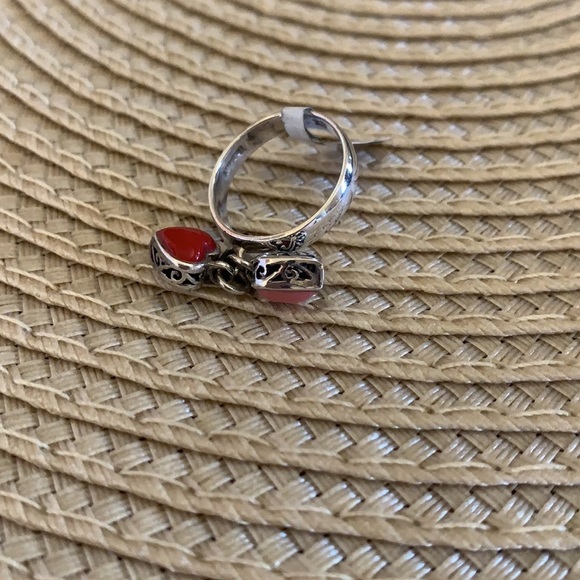 NEW 925 silver ring size 4 with pink and red heart-shaped stones - Picture 8 of 8